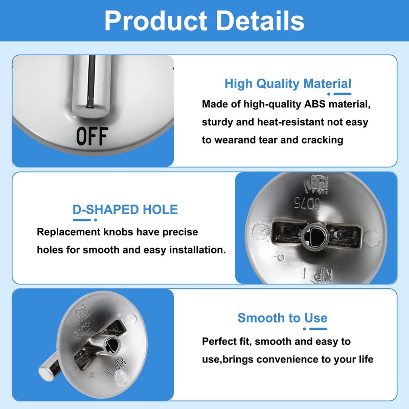Upgrade 7733P410-60 Surface Burner Knobs Compatible with May-tag/Jenn-Air/Kitchen-Aid/Whirlpool Gas Cooktop