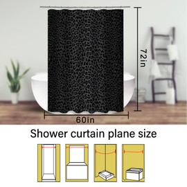 ZTTXL Shower Curtain (60" x 72"), Black Leopard Cheetah Print, Polyester Fabric, Waterproof, Modern Style, Bathroom