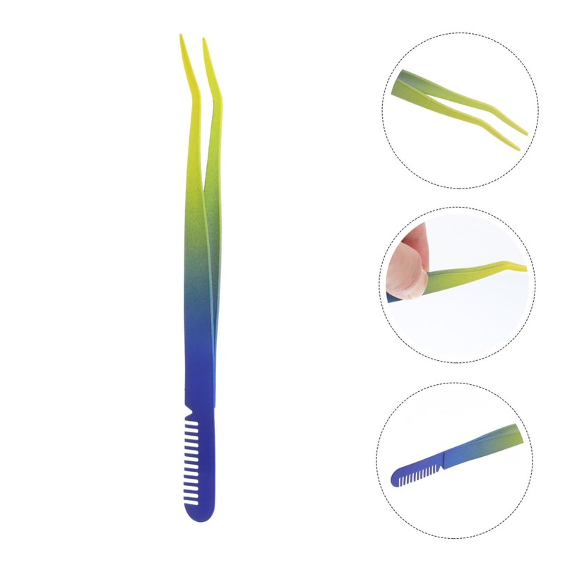 FOMIYES Men's Eyebrow Tweezers with Lash Applicator Tool Precision Eyebrow