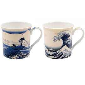 The Leonardo Collection LP94365A Fuji Wave Mugs Set of 2, Fine China, 7 Fluid_Ounces