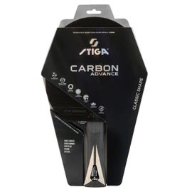 STIGA Carbon Advance Table Tennis Bat - Wood with 5+2 Layers, of which 5 Wood and 2 Carbon Fibre Layers, Large, Large Optispot Pro Sweet Spot and Star Advance Surface - For Real Professionals