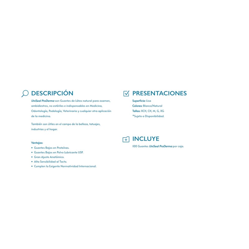 PRODERMA Guante DE Latex NO ESTERIL Mediano