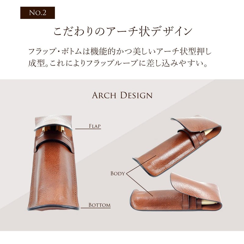 Dom Teporna Genuine Leather Pen Case 1-Pen, 2-Pen, 3-Pen Slots