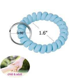 BIHRTC 6 Color Wrist Keychain Plastic Spring Flexible Spiral Wrist Coil Stretchable Wristband Spiral Key Chain Bracelet Key Holder Key Ring for Gym Pool ID Badge Sauna Outdoor Activities