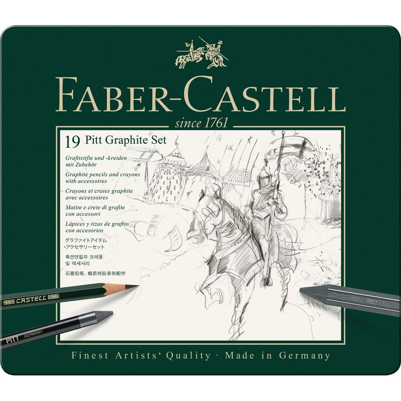Faber-Castell - Pitt Graphite Set im Metalletui, medium, 19 +