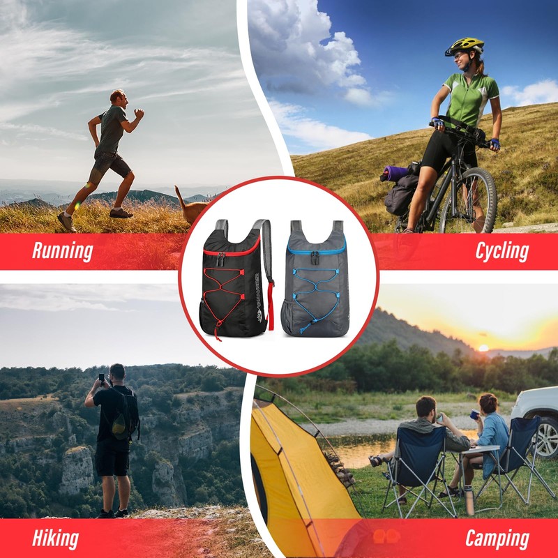 Sahunfri 2 Pcs Ultra Lightweight Backpack, Foldable Backpack Water Resistant