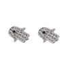Zac's Alter Ego Alternative Jewellery Silver Hamsa Stud Earrings with