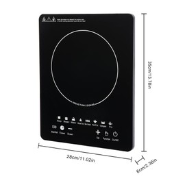 Portable Induction Cooktop 750w Electric Sensor Touch Electric Induction Cooker Hot Plate 8 Cooking Preset Programs Power & Temp Adjustable Countertop Burner with 180 Minutes Timer (1 Burner 750W)