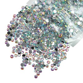 qiipii 5300PCS 3mm Crystal AB Resin Rhinestones for Crafting Flatback White AB Stones Bulk SS10 Non-Hotfix Diamonds Crystals Gems Charms for Nails Face Eyes Makeup Tumblers Bottles DIY Crafts Shoes