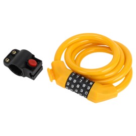 Hihaha Bicycle Lock with Lock Frame/Adjustable Bike Chain Lock for Mountain Bike Road Bike / 5 Digit Resettable Bike Cable Lock ABS PVC 133cm / 1Set Yellow