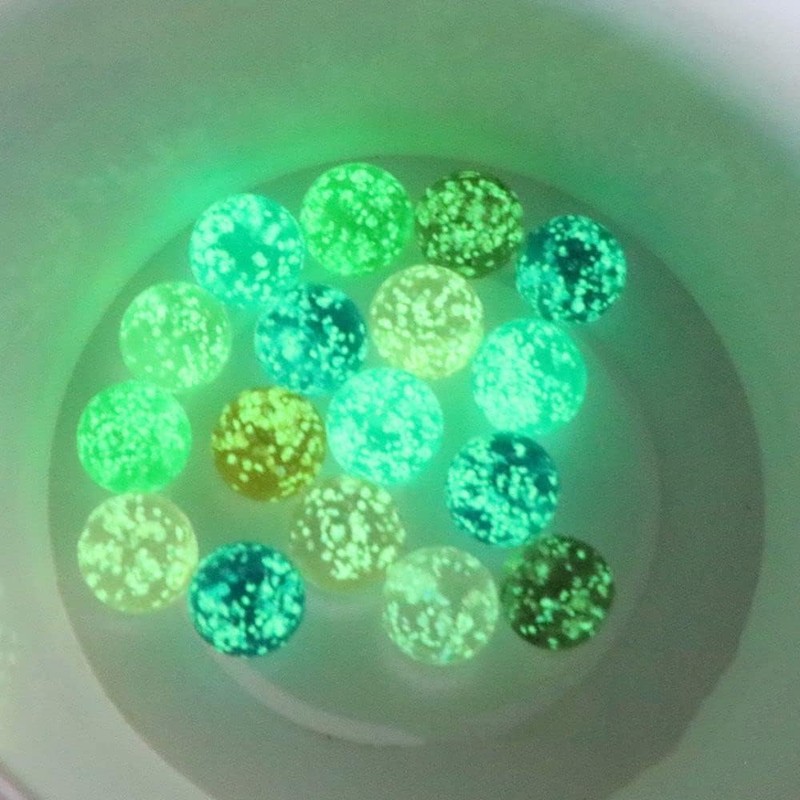 10Pcs Glass Marbles Glow in The Dark Multi-Color Luminous Marbles