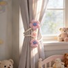 Flower Curtain Tiebacks 2 Pack, Boho Curtain Holdbacks with Adjustable