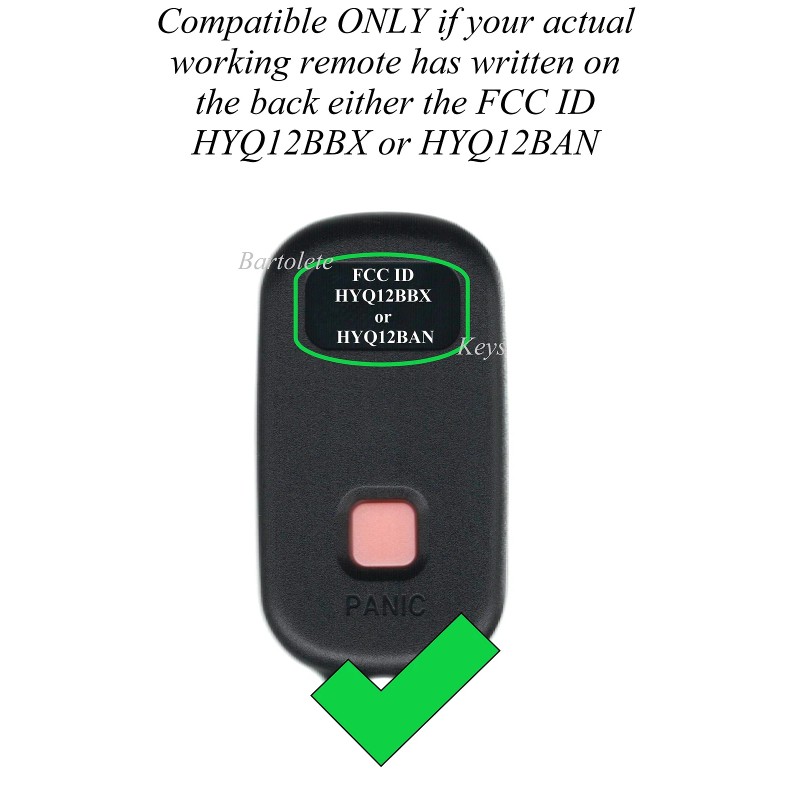 Bartolete Keys Remote Control Car Key Fob For 2001 2002