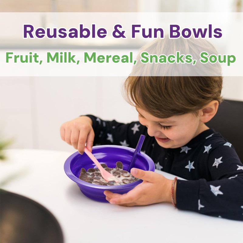 Mezchi 16 Pack Cereal Bowls with Straws, 22 Oz Breakfast
