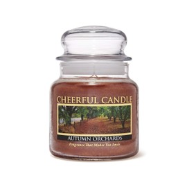 A Cheerful Giver - Autumn Orchards - 16oz Medium Scented Candle Jar with Lid - Cheerful Candle - 80 Hours of Burn Time, Christmas Gift for Women, Brown