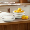 Herogo Stoneware Pasta Bowls Set of 4, 37 Ounce Large