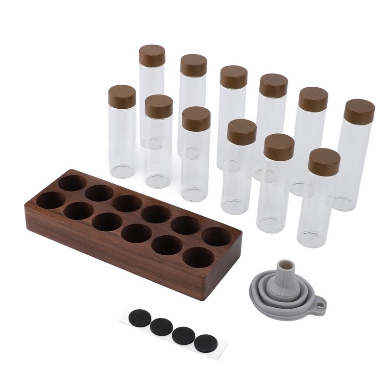 12pcs Coffee Bean Storage Tubes Glass Sealed Dosing Coffee Bean