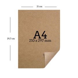 Kraft paper - 300g, A4 size - 21 x 29.7 cm - Machine-cut - Natural Cardboard, Brown, Kraft Card Sheets for Crafts for Gifts, Photo Cards, Wedding Cards, Craft Paper, Cardboard Paper