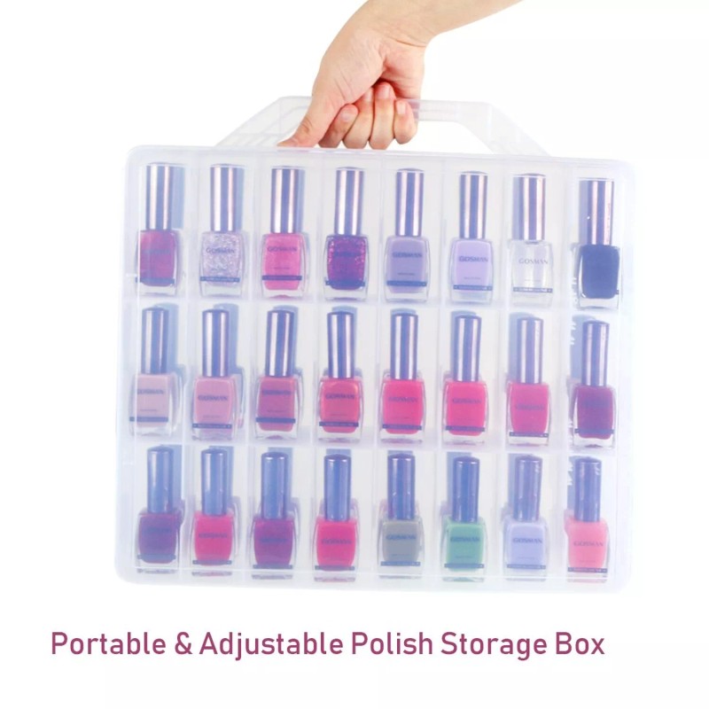KISSBUTY Universal Nail Polish Holder Organizer for 48 Bottles Adjustable