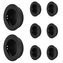 MOROBOR Black Round Recessed Handle,8pcs Stainless Steel Door Finger Pulls Hidden Recessed Cup Door Handle for Closet, Cabinet, Drawer, Dresser