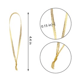 100 Pcs Christmas Ornament Ribbon, Gold Ribbon Ornament Hangers, Thin Ribbon for Ornaments, Hand Tied Ornament Ribbon Loops