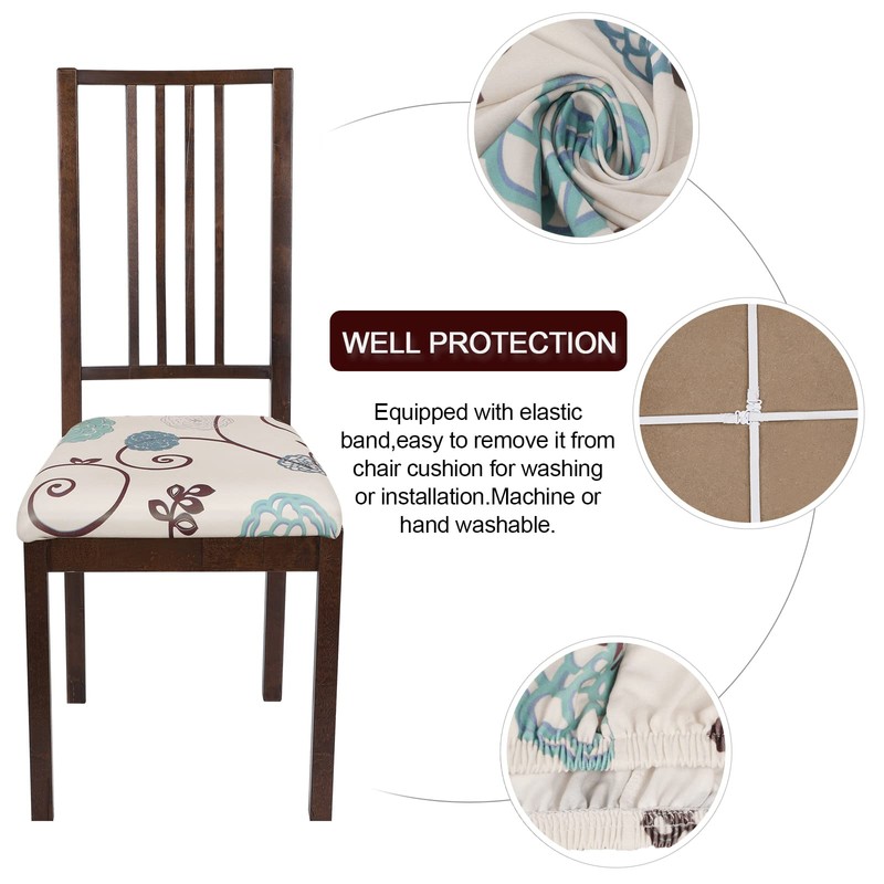 SearchI Seat Covers for Dining Chairs, 6 Pack Stretchable Removable