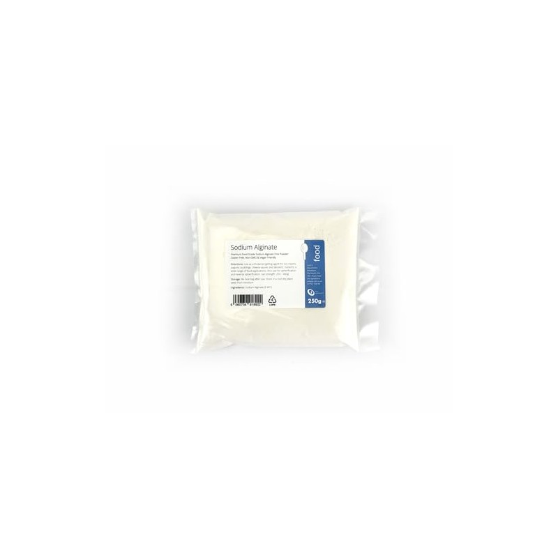 Sodium Alginate 250g - Food Grade Natural Thickener/Gelling Agent -