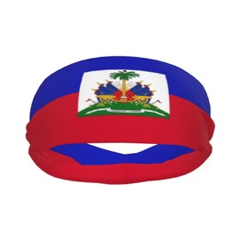 Cute Haiti Flag Sweatband Sports Headband Hair Accessories for Women Men Running Cycling Yoga Fitness Workout