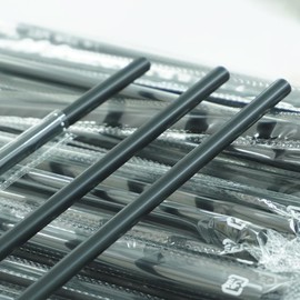 Sunnap Straight Straws Colored Straws Individually Wrapped 500 pcs 21cm Black Stylish Commercial Use Large Capacity Flexible for Iced Coffee Iced Drinks Clear Bag 090652
