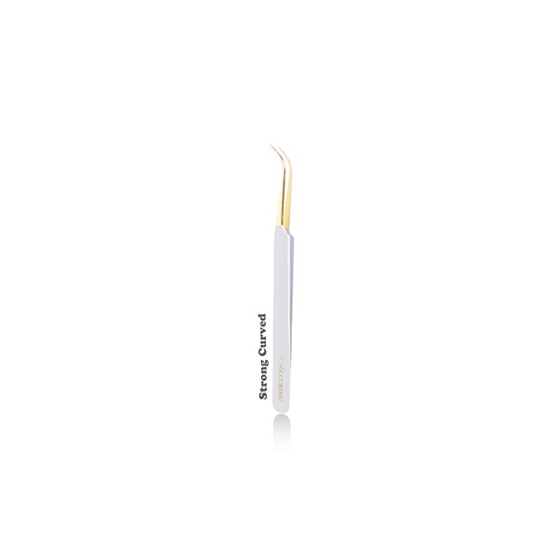Alluring White with Gold Tip Tweezers for Eyelash Extension