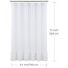 BESTRIPES Ruffle Stall Shower Curtain, White Fabric Narrow Shower Curtain