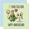 21st Anniversary Card for Women Men - 21 Years Together