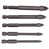 5Pcs Cross Hex Drill Bit Carbide Glass Drills Bits Concrete