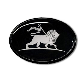 Proud Store Online Lion of Judah Domed Decal Emblem Black Emblem Oval Domed Sticker 3D 3.25"x 2.25" Decal Sticker Car Rasta Rastafari Jamaica EthiopiaMBLEM