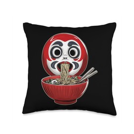 Daruma Doll Japan Ramen Japanese Noodles Throw Pillow