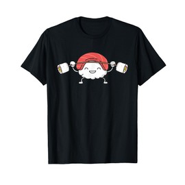 Divertente sushi squat bilanciere sollevamento pesi palestra allenamento Maglietta
