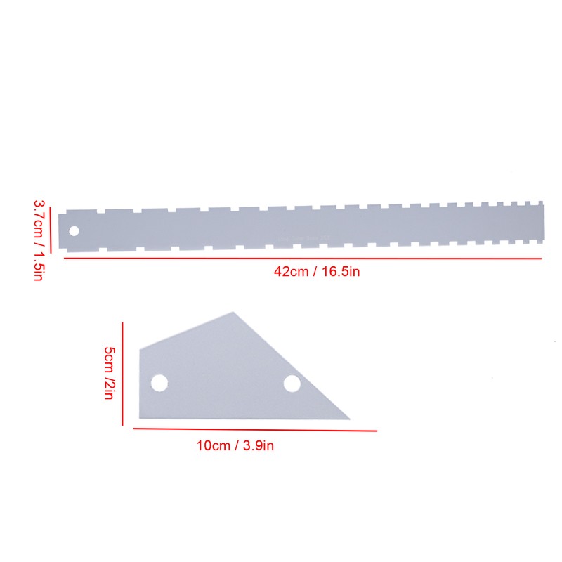 Guitar Measuring Tool Set Silver Aluminum Neck Straight Edge Fret