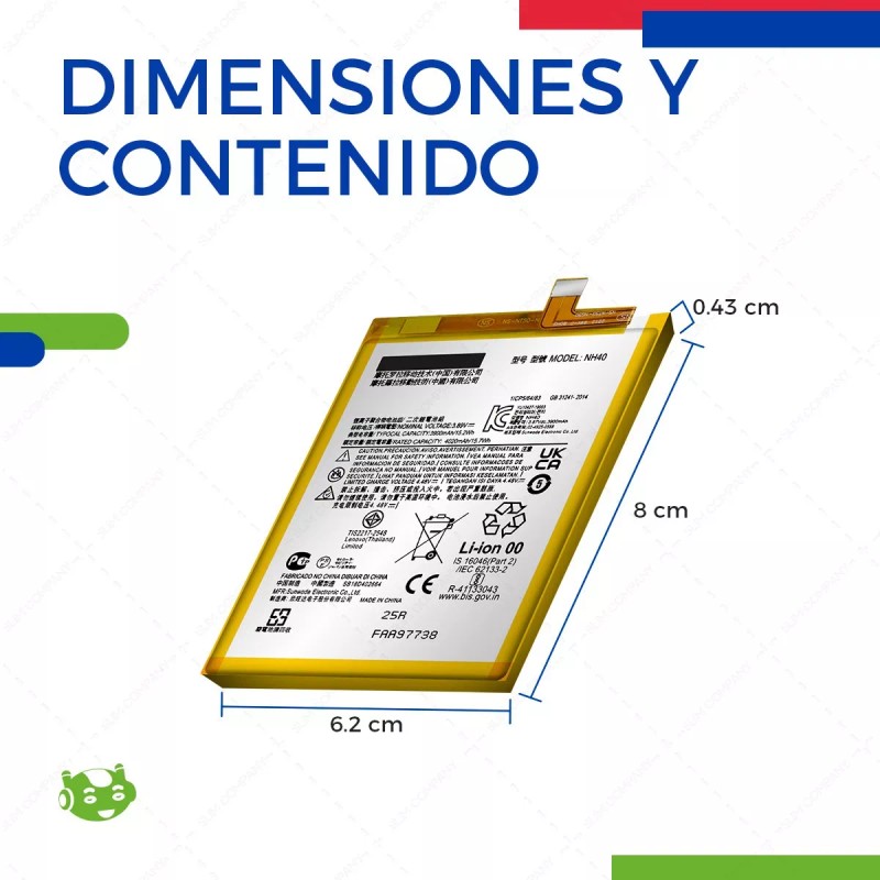 Slim Company Bateria Pila Para Moto E22 Xt2239 E22i Nh40
