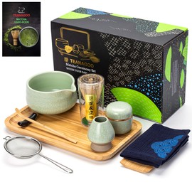 TEANAGOO Matcha Set, Matcha Whisk Set, Bamboo Matcha Whisk (Chasen), Spoon (Chashaku), Matcha Whisk Holder, Tea Making Kit.O38, Green Tea Powder Kit.Tea Tray