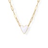 PAVOI 14K Yellow Gold Plated White Blue Enamel Pendant Necklace