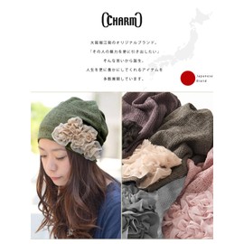 [CHARM] 3way フラワー メッシュ ネックウォーマー & 帽子 [ フリーサイズ/ブラック ] おしゃれ ケア帽子 秋冬