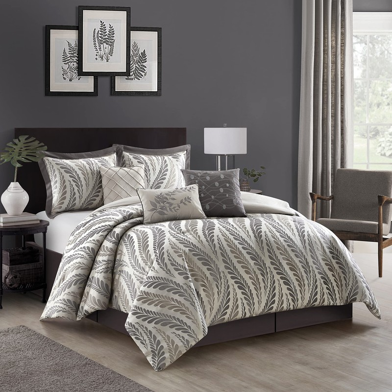 Grand Avenue Modern and Warm 7 Piece Comforter Bedding Set,