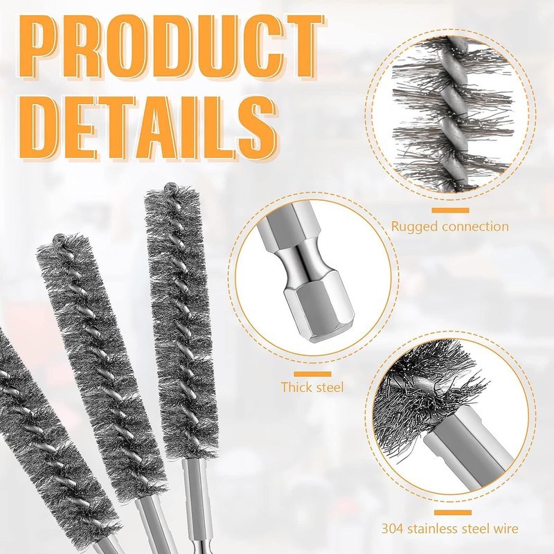 Wire Brush Drill 8 Pieces Heating Boiler Brush 8 Different