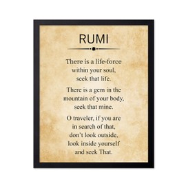 Poster Master Rumi Poster - Rumi Poem Print - Motivational Quote Art - Finding Your Passion Art - Graduation Gift for Men, Women - Inspiring Decor for Dorm, Office, Classroom, 8x10 Black Framed