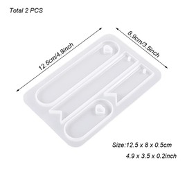 Weenkeey 2 Pcs Bookmark Resin Molds Oval Triangular Tail Bookmarks Silicone Mold DIY Bookmark Casting Molds for DIY Craft Decor