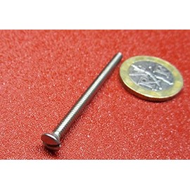 18-8 Stainless Steel Oval Head Slotted Machine Screws, FT, 6-32 Thread Size x 2.00" Length, 100 Pcs