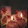 DRomance Pink Hydrangea Glass Flameless Candles with Remote Timer Battery
