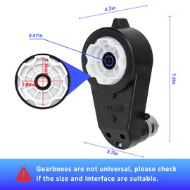 Eagsonway 2 Pcs 12V Electric Powered Wheels Upgrade Motor Gearbox 12V RS550 High Speed Drive Engine Gearbox Motor Upgrade for Jeep Kid Trax Upgrade Replacement Parts