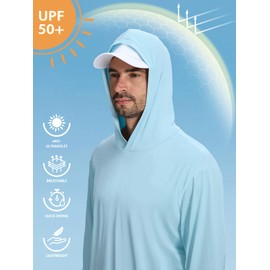 3 Pack Men's UPF 50+ Fishing Shirts Long Sleeve UV Sun Protection Hoodie Hiking Rash Guard Fishing Outdoor Running Set1 M