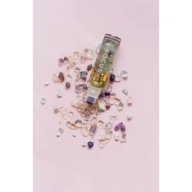 Summer Salt Body Essential Oil Roller 24K Gold Focus Rainbow Fluorite 10ml